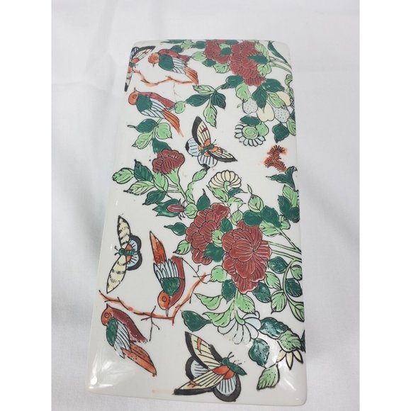 Antique Chinese Canton Porcelain Box & Cover Hand Painted - China 19th Century - Picture 2 of 10